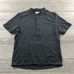 Giro Sport Design Polo Shirt Mens XL Gray Merino Wool Blend 1/4 Zip Cycling